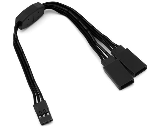 Yeah Racing 60-Core Y-Harness High Current Servo Extension Lead (Black) (JR/Futaba Plug) (150mm) (YEA-WPT-0154BK)