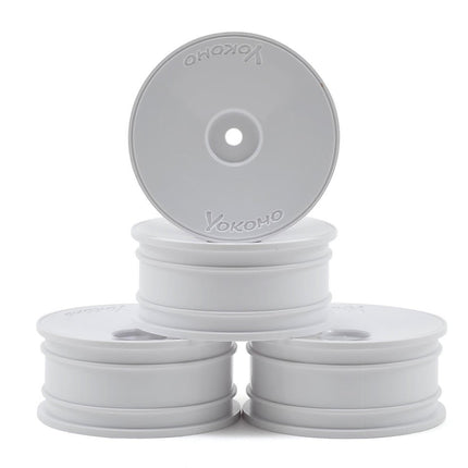 Yokomo 12mm Hex Precision 1/10 Touring Car Wheels (Medium Narrow, White)  Part #: YOKTW-1012-2A