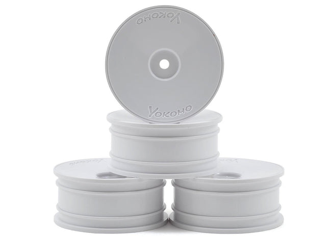 Yokomo 12mm Hex Precision 1/10 Touring Car Wheels (Medium Narrow, White)  Part #: YOKTW-1012-2A