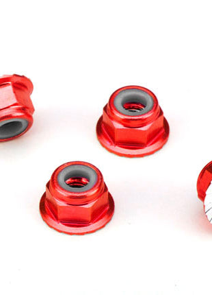 Traxxas 4mm Aluminum Flanged Serrated Nuts (4)