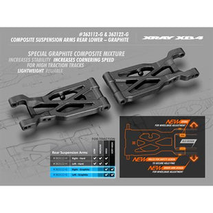 XRAY XB2 Left Rear Suspension Arm (Graphite)
