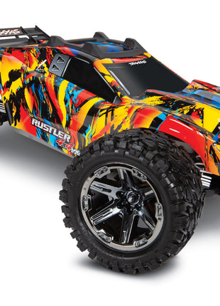 Traxxas Rustler 4X4 VXL Brushless RTR 1/10 4WD Stadium Truck (Solar Flare) w/TQi 2.4GHz Radio & TSM