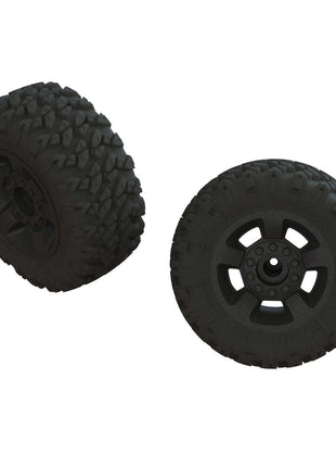 ARRMA 1/8 dBoots RAGNAROK MT Front/Rear 2.8 Pre-Mounted Tires, 14mm Hex, Black (2)