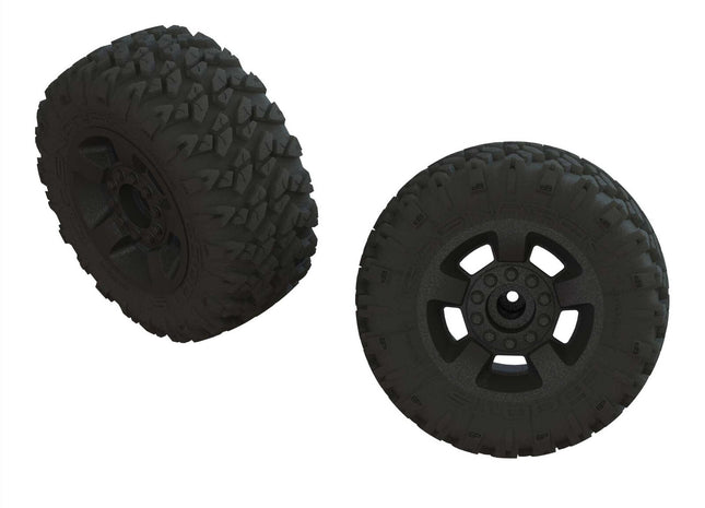 ARRMA 1/8 dBoots RAGNAROK MT Front/Rear 2.8" Pre-Mounted Tires (14mm Hex, Black) – ARA550052