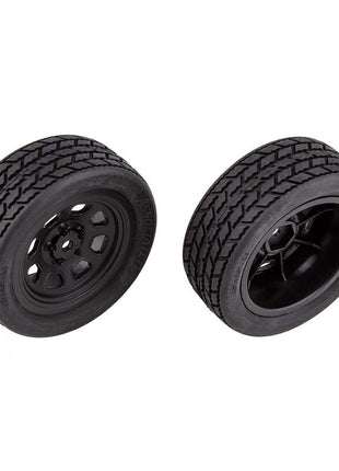 Team Associated SR10 Pre-Mounted Street Stock Tires w/Front Wheels (2)