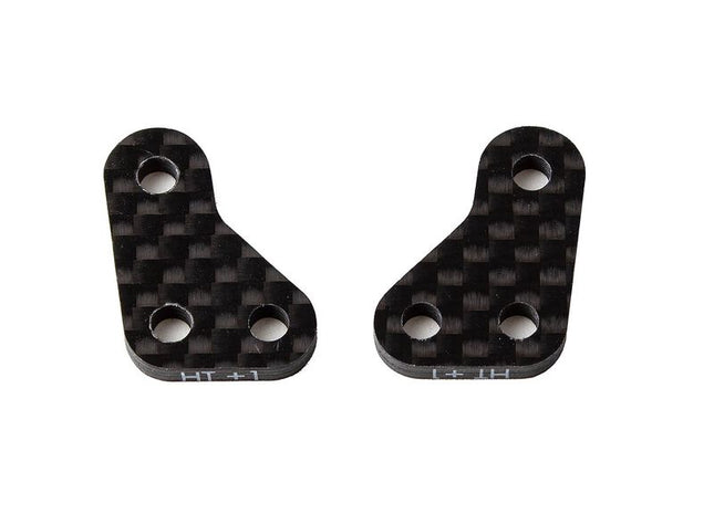Team Associated RC10B6.3 FT Steering Block Arms, HT +1, Carbon Fiber (Part #91902)