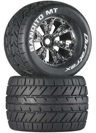 DuraTrax Bandito MT 3.8" Mounted 1/2" Offset Tires, Chrome (2)