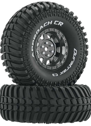 DuraTrax Approach CR C3 Mounted 1.9" Crawler Tires, Black Chrome (2)