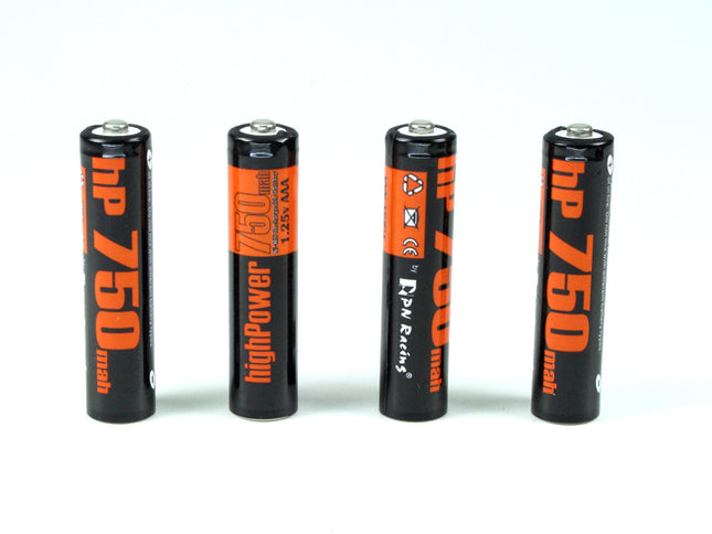 PN Racing High Power 750mAh Ni-MH Rechargeable AAA Battery (4pcs) – HP750