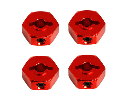 LC Racing CNC Aluminum Wheel Hex Set – Red 12mm (L6143)