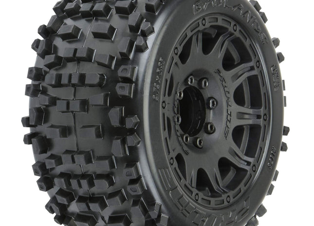 Pro-Line Badlands 3.8" Pre-Mounted Truck Tires (2) – M2 Compound w/ Raid 17mm Wheels Part #: PRO117810