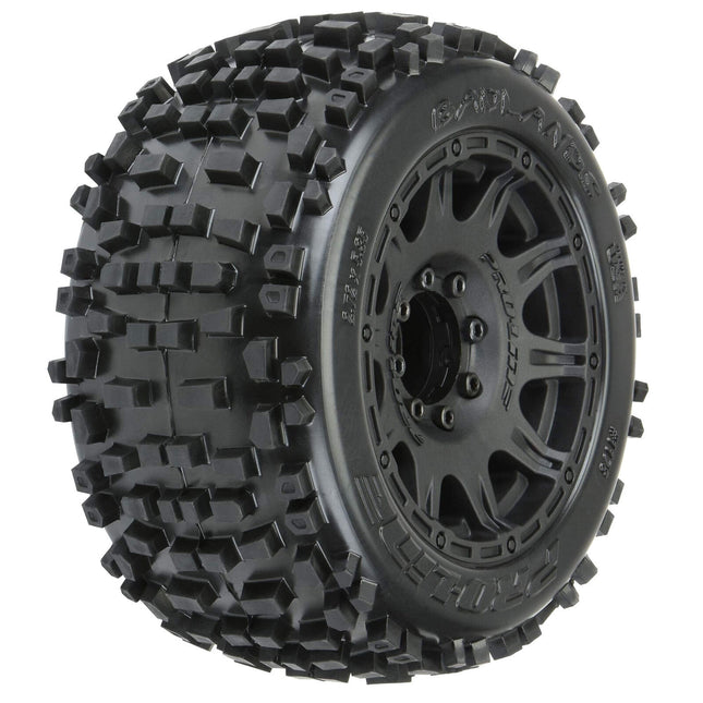 Pro-Line Badlands 3.8" Pre-Mounted Truck Tires (2) – M2 Compound w/ Raid 17mm Wheels Part #: PRO117810