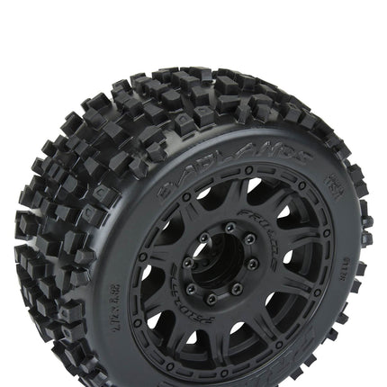 Pro-Line Badlands 3.8" Pre-Mounted Truck Tires (2) – M2 Compound w/ Raid 17mm Wheels Part #: PRO117810