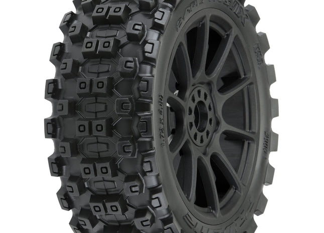 Pro-Line Badlands MX Pre-Mounted 1/8 Buggy Tires (Black) (2) (M2) w/Mach 10 Wheel