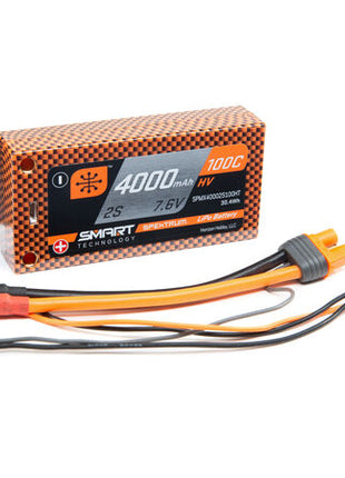 Spektrum RC 2S 100C Smart LiPo Shorty Pack Battery w/5mm Tubes (7.6V/4000mAh)