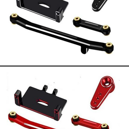 BOOF RC Steering Set for Axial SCX24 (Servo Mount, Servo Horn & Steering Link) (Black or Red)