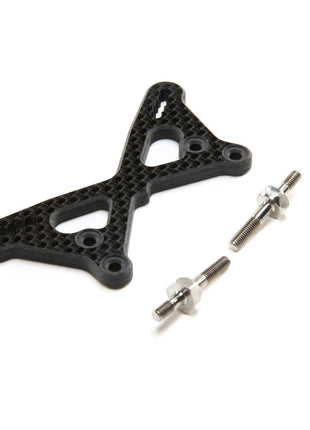 Team Losi Racing 22 5.0 +2mm Carbon Front Tower w/Titanium Standoffs