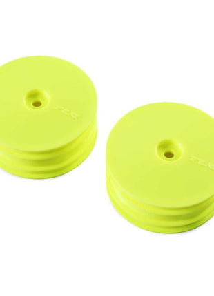 Team Losi Racing 22X-4 12mm Hex 4WD Front Buggy Wheels (2) (Yellow)