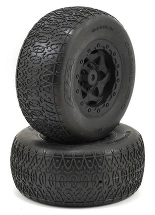 AKA Chain Link Wide SC Pre-Mounted Tires (SC5M) (2) (Black) (Super Soft) w/12mm Hex