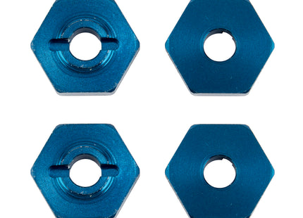 Team Associated Factory Team Reflex 14B/14T Aluminum Wheel Hexes (Blue) (4pcs)  Part Number: 21562