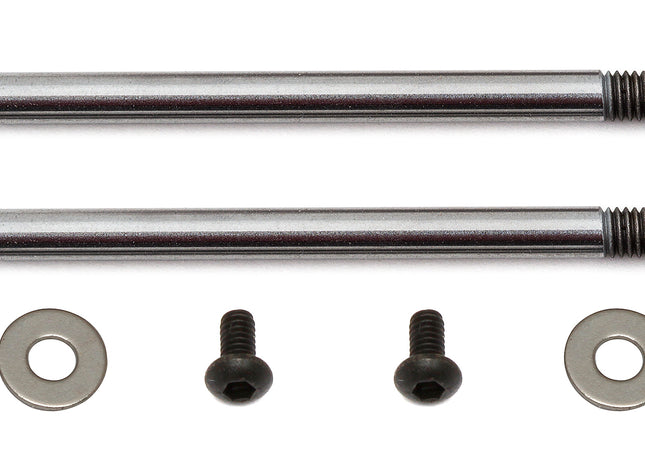 Team Associated 3x23mm V2 Chrome Screw Mount Front Shock Shaft (2)