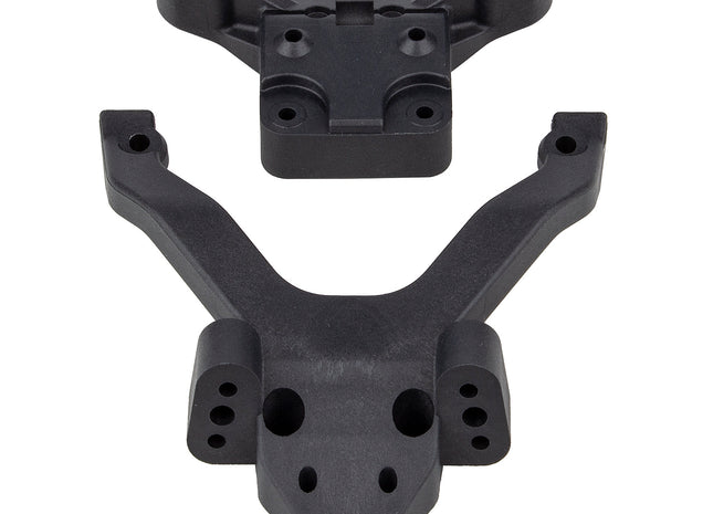Team Associated B6.4/B6.4D Factory Team Top Plate & Ball Stud Mount – Carbon (91972)