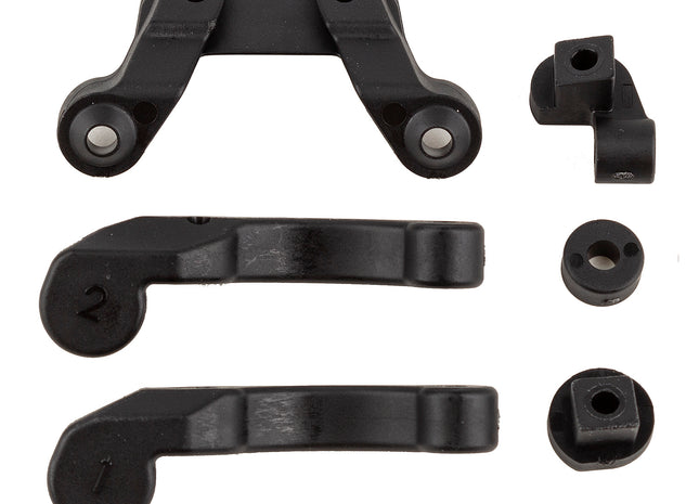 Team Associated RC10B6.4 Front Wing Mount, Fan Mounts &amp; Battery Brace Shim Set – Part #91978