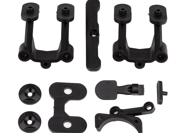 Team Associated Rear Body, Wing &amp; Fan Mount Set w/ Bumper – RC10B74.2