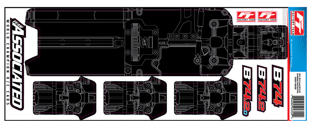 Team Associated RC10B74.2 FT Chassis Protective Sheet (1) 92329