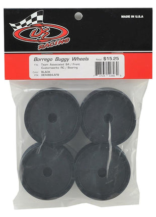 DE Racing "Borrego" 2.2 1/10 Buggy Front Wheels (4) (B4) (Black) (Bearing)