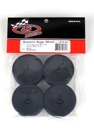 DE Racing 12mm Hex "Speedline" 2.2 1/10 Buggy Front Wheels (4) (B6/RB6) (Black)