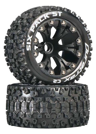 DuraTrax Six Pack ST 2.8" 2WD Mounted Front C2 Tires (Black) (2)