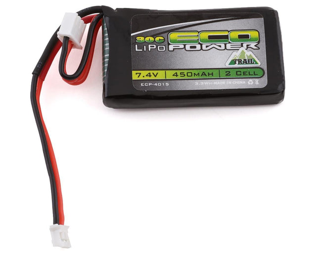 EcoPower "Trail" SCX24 2S 30C LiPo Battery w/PH2.0 Connector (7.4V/450mAh) – ECP-4015