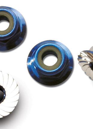 Traxxas 4mm Aluminum Flanged Serrated Nuts (4)