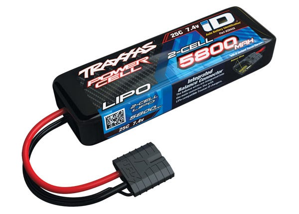 Traxxas 2S 5800mAh 25C LiPo Battery w/ iD Connector Part #: 2843X