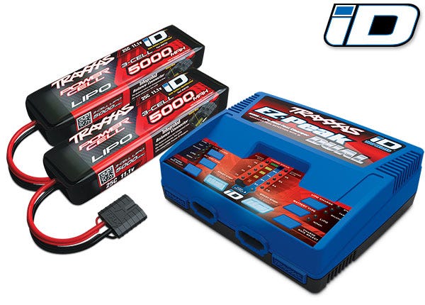 Traxxas EZ-Peak 3S "Completer Pack" Dual Multi-Chemistry Battery Charger w/Two Power Cell Batteries (5000mAh) - 2990