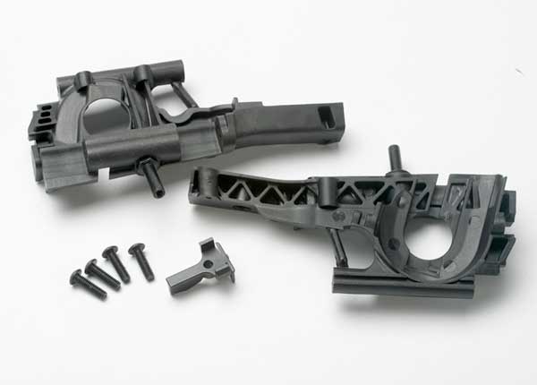 Traxxas Revo Bulkhead, front (L&R halves)/ diff retainer/ 4x14mm BCS (4) 5330