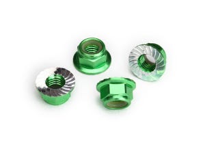 Traxxas 5mm Aluminum Flanged Nylon Locking Nuts (4) – Multiple Colors (8447)