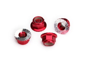 Traxxas 5mm Aluminum Flanged Nylon Locking Nuts (4) – Multiple Colors (8447)