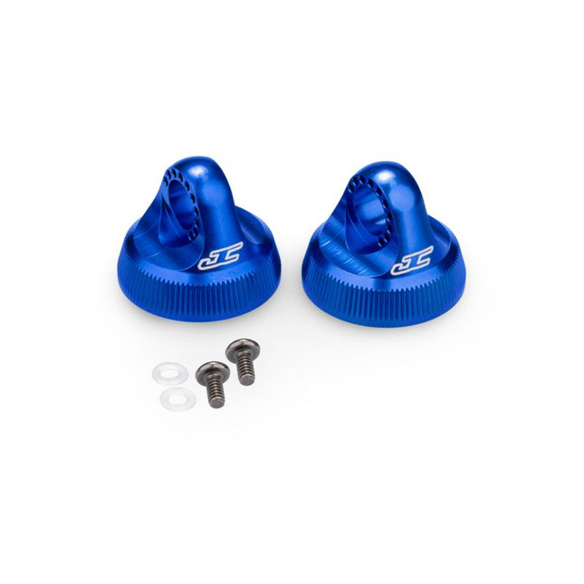 JConcepts Team Associated Fin Aluminum 13mm Shock Cap (2) Blue/Black – JCO2701