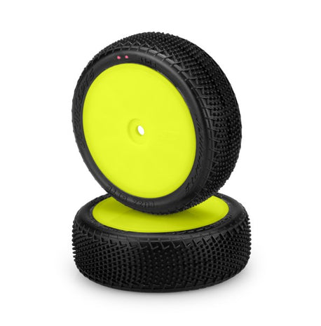 JConcepts Fuzz Bite LP 2.2" Pre-Mounted 4WD Front Buggy Tires (Pink) w/ 12mm Hex (White or Yellow Wheels) (2) 3108-101011 / 3108-201011