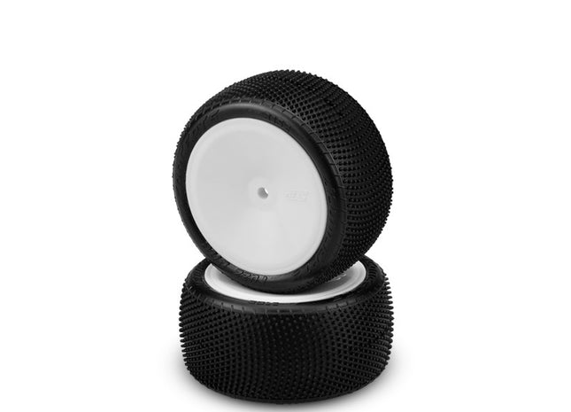 JConcepts Fuzz Bite LP 2.2" Mounted Rear Buggy Carpet Tires (Pink) (White OR Yellow) (2)  w/12mm Hex