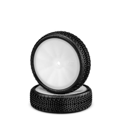JConcepts Fuzz Bite LP 2.2" Pre-Mounted 2WD Front Buggy Tires (White OR Yellow) (2) (Pink) (Carpet) w/12mm Hex - PART #W: 3165-101011 Y: 3165-201011