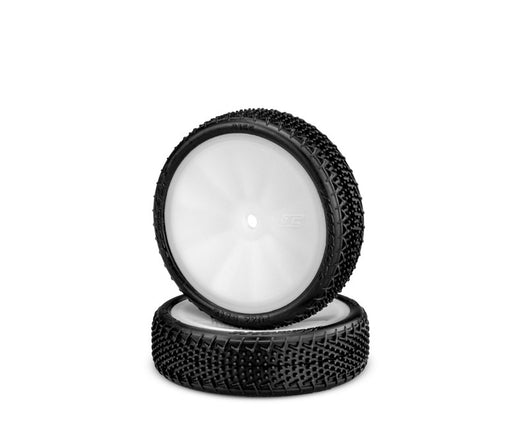 JConcepts Fuzz Bite LP 2.2" Pre-Mounted 2WD Front Buggy Tires (White OR Yellow) (2) (Pink) (Carpet) w/12mm Hex - PART #W: 3165-101011 Y: 3165-201011