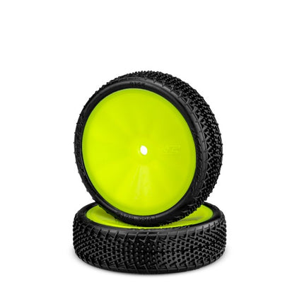 JConcepts Fuzz Bite LP 2.2" Pre-Mounted 2WD Front Buggy Tires (White OR Yellow) (2) (Pink) (Carpet) w/12mm Hex - PART #W: 3165-101011 Y: 3165-201011