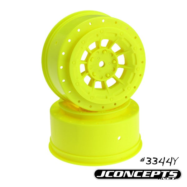 JConcepts 12mm Hex Hazard Short Course Wheels w/3mm Offset (Yellow, White, or Black) (2) (SC5M) 3344Y / 3344B / 3344W