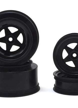 JConcepts Startec Street Eliminator Drag Racing Wheels (Black) w/12mm Hex (2x Rear SCT Wheels & 2x Front Buggy Wheels)