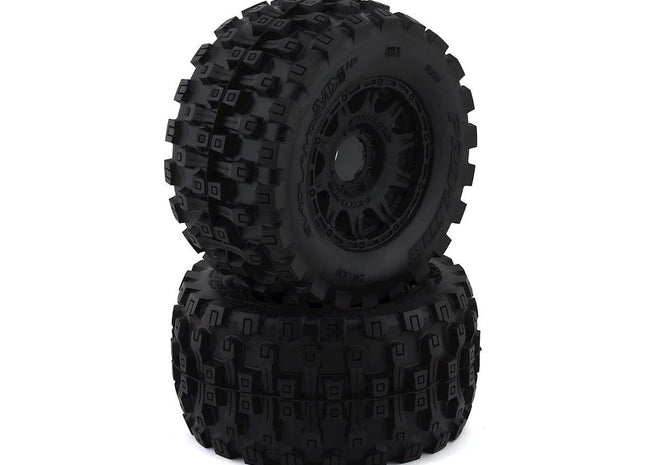 Pro-Line Badlands MX38 HP Belted 3.8" Pre-Mounted Truck Tires (2) (Black) (M2) w/Raid Wheels