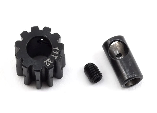ProTek RC Steel 32P Pinion Gear w/3.17mm Reducer Sleeve (Mod 0.8, 5mm Bore, 11T–20T) PTK-8056–8063