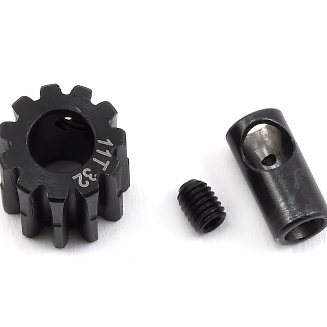 ProTek RC Steel 32P Pinion Gear w/3.17mm Reducer Sleeve (Mod 0.8, 5mm Bore, 11T–20T) PTK-8056–8063